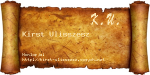 Kirst Ulisszesz névjegykártya